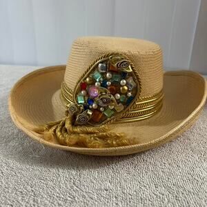 Vintage michelle mcgann by sonni cowboy hat with bling jewels